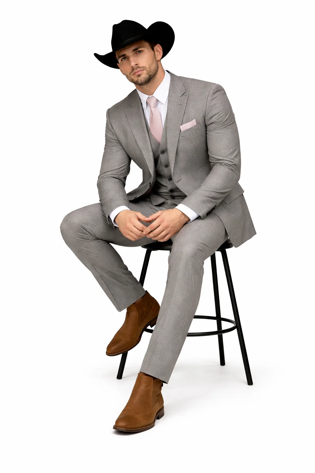 Grey and Pink Suits Including Shirt and Tie - Image 4