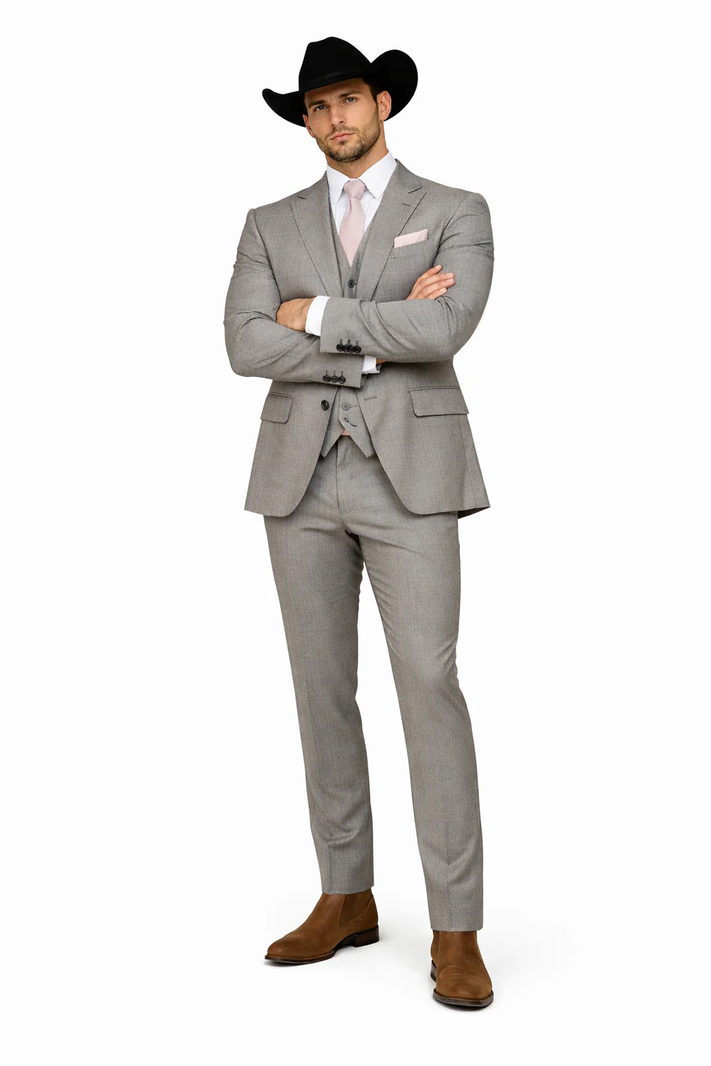 Grey and Pink Suits Including Shirt and Tie - Image 5