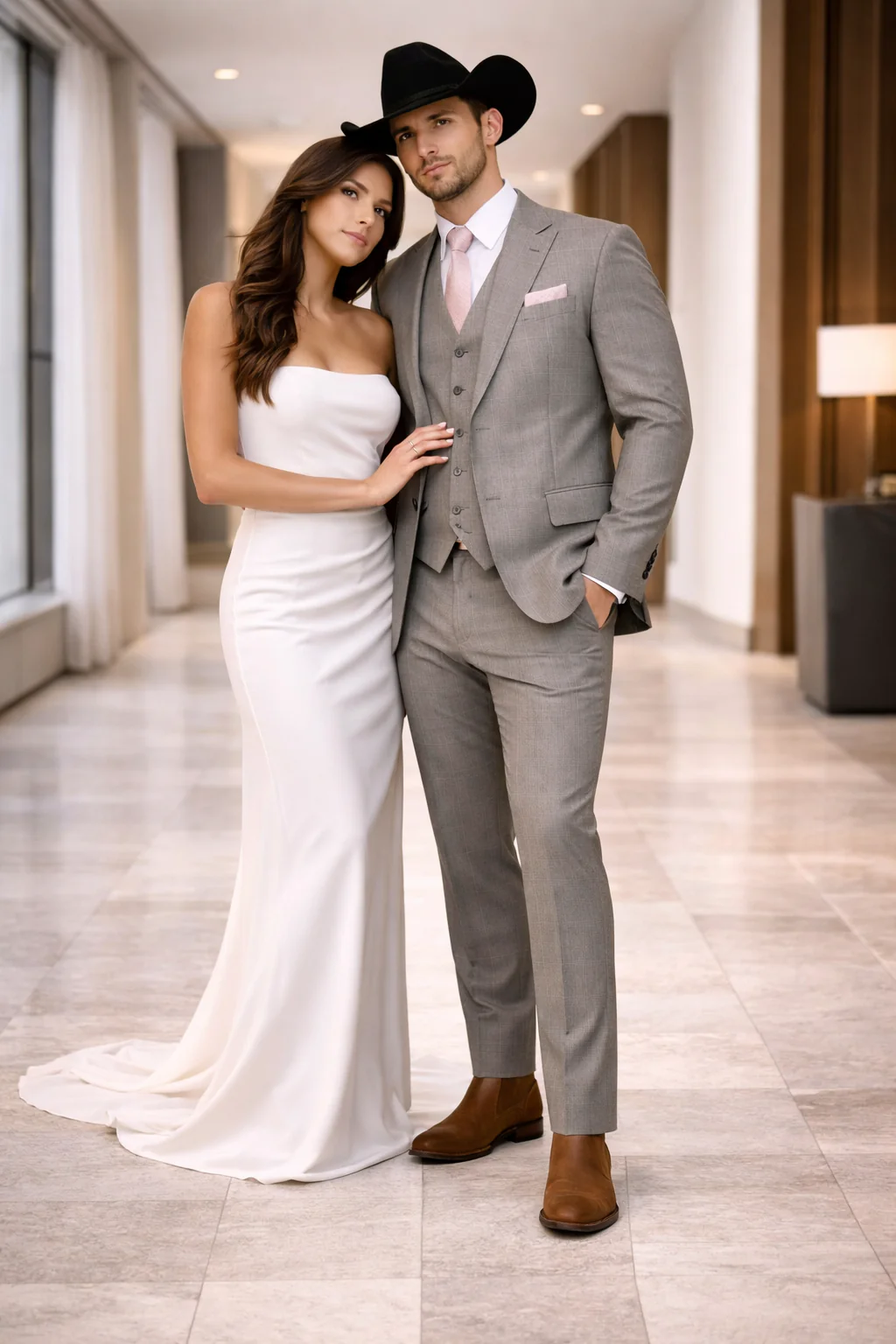Grey and Pink Suits Including Shirt and Tie - Image 6