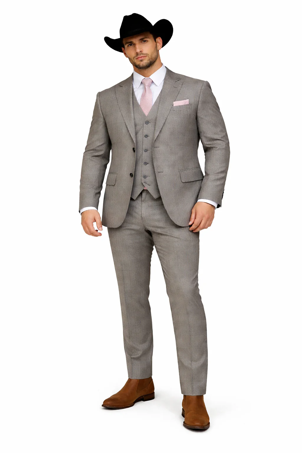 Grey and Pink Suits Including Shirt and Tie - Image 7