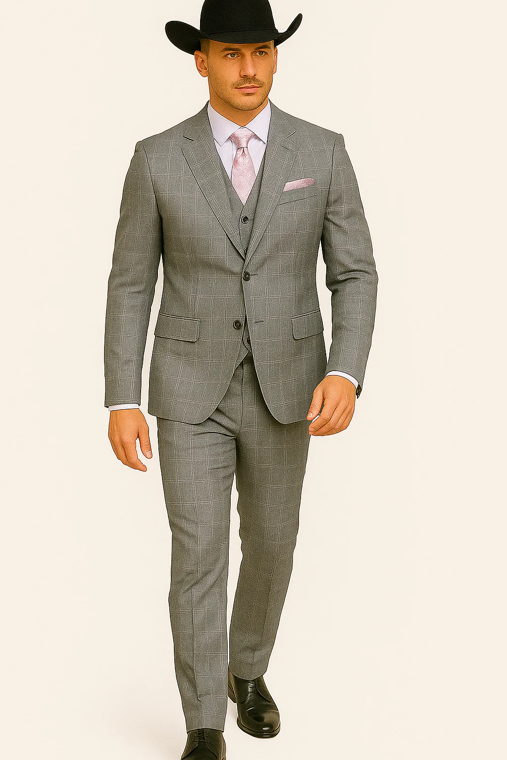 Grey and Pink Suits Including Shirt and Tie - Image 9