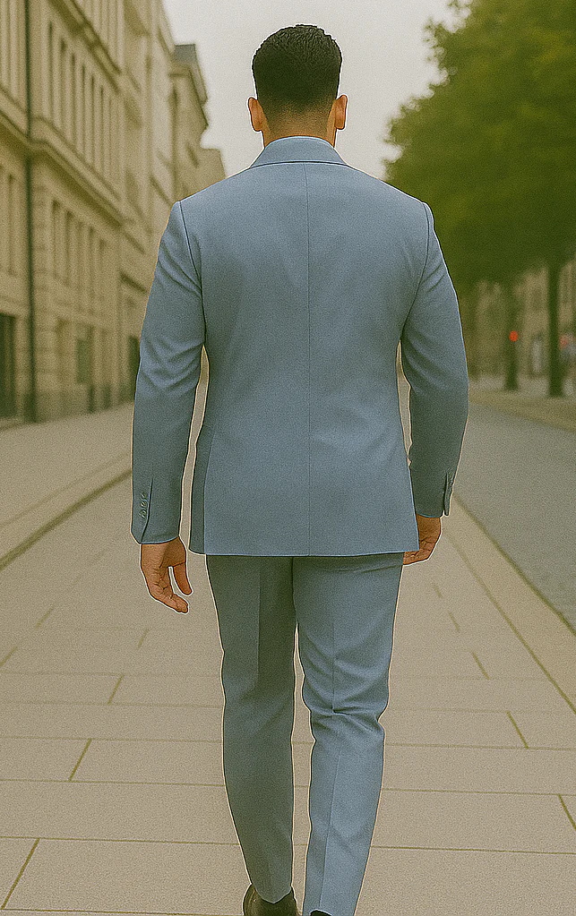 Groomsmen Suits R&H 2 Button Side Vents Modern Fit Suits Jacket With Flat Front Pants Super 150 Business ~ Wedding 2 Piece Side Vented Suit Separate - 100% Percent Wool Fabric Suit - Worsted Wool Business Suit - Image 4