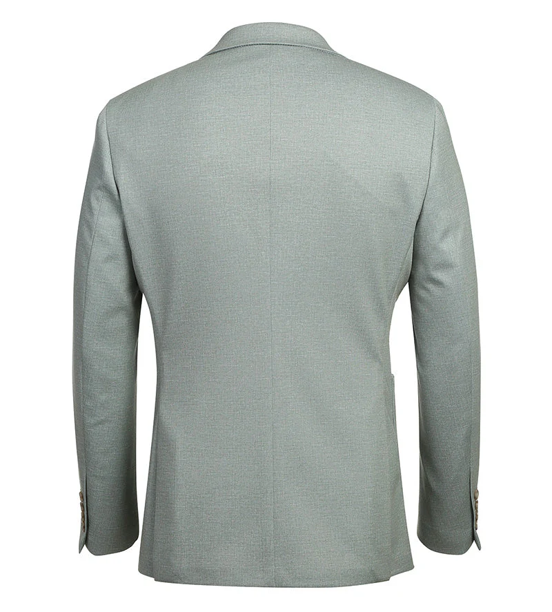 Half Canvas Slim Fit Blazer in Light Sage Gray - Image 3