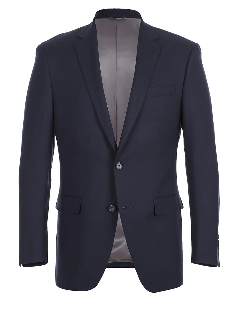 Half Canvas Stretch Wool Dress Suit Regular Fit 2 Piece in Navy - Image 3