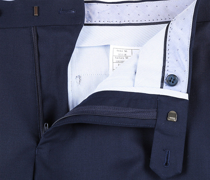 Half Canvas Stretch Wool Dress Suit Regular Fit 2 Piece in Navy - Image 7