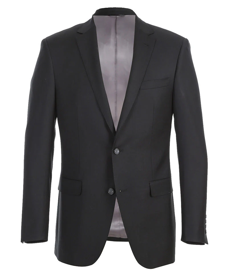 Half Canvas Wool Dress Suit Regular Fit 2 Piece in Black - Image 3