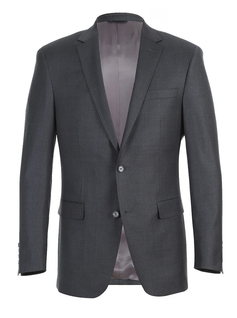 Half Canvas Wool Dress Suit Regular Fit 2 Piece in Gray - Image 3