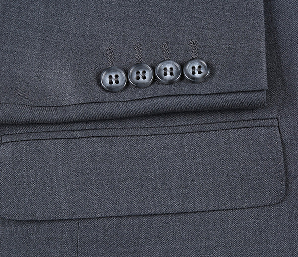 Half Canvas Wool Dress Suit Regular Fit 2 Piece in Gray - Image 6