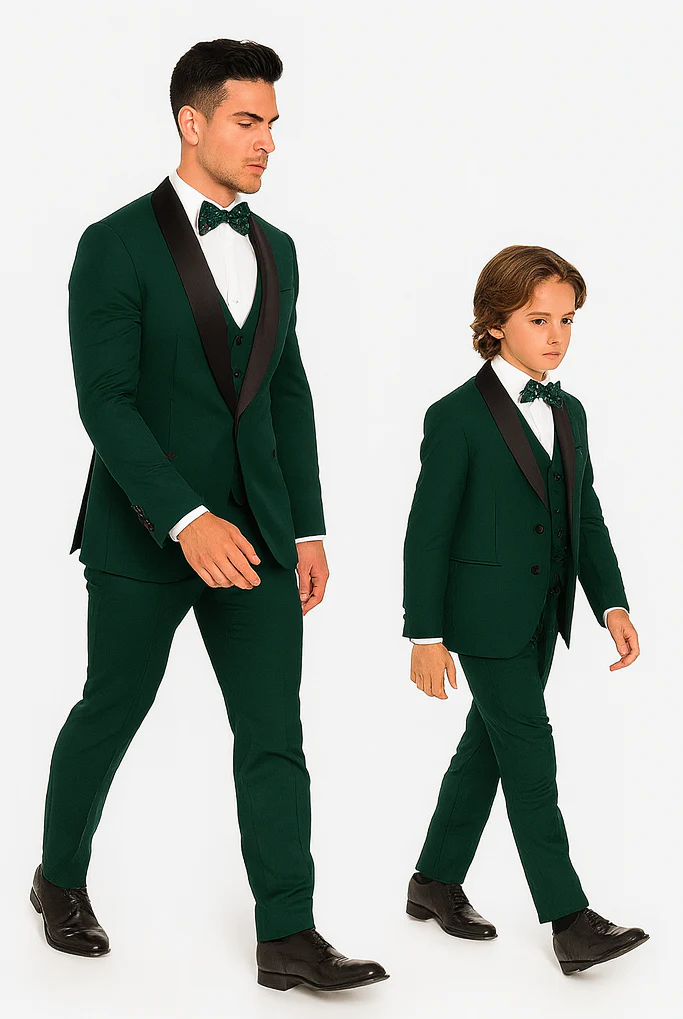 Hampton Stacy Adams Kids Green Five Piece Set Tuxedo - Image 5