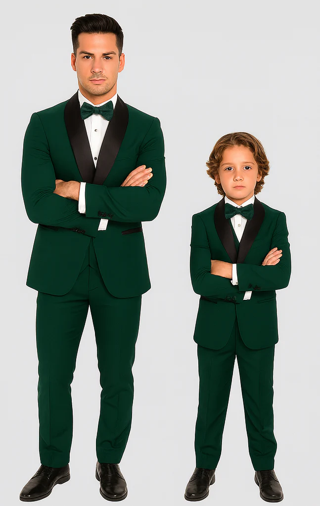 Hampton Stacy Adams Kids Green Five Piece Set Tuxedo - Image 6