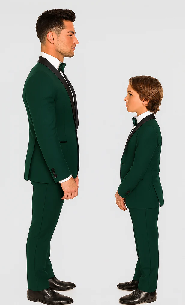 Hampton Stacy Adams Kids Green Five Piece Set Tuxedo - Image 7
