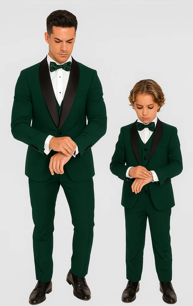 Hampton Stacy Adams Kids Green Five Piece Set Tuxedo - Image 9