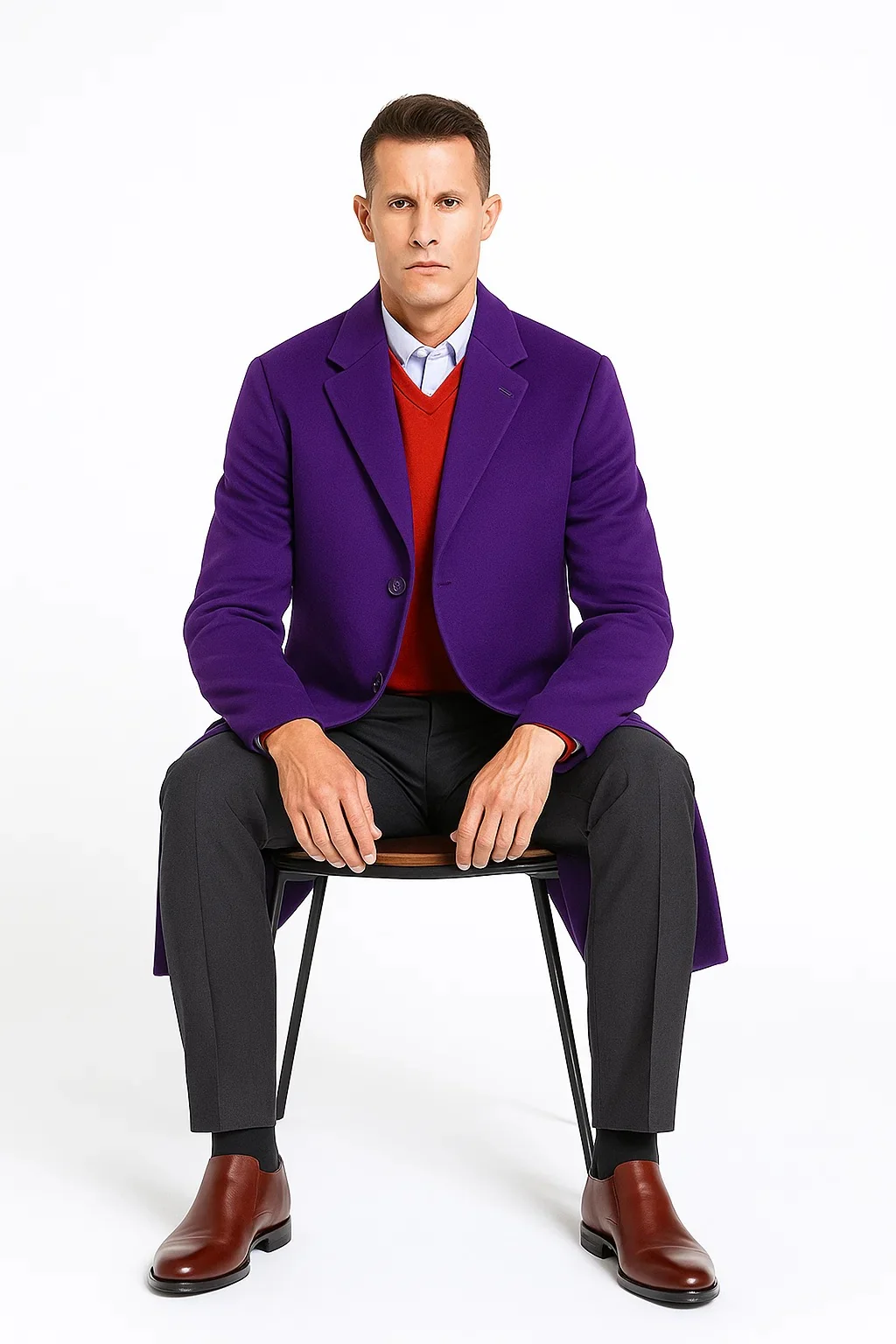 Heath Ledger Joker Costume Overcoat For Men - Image 4