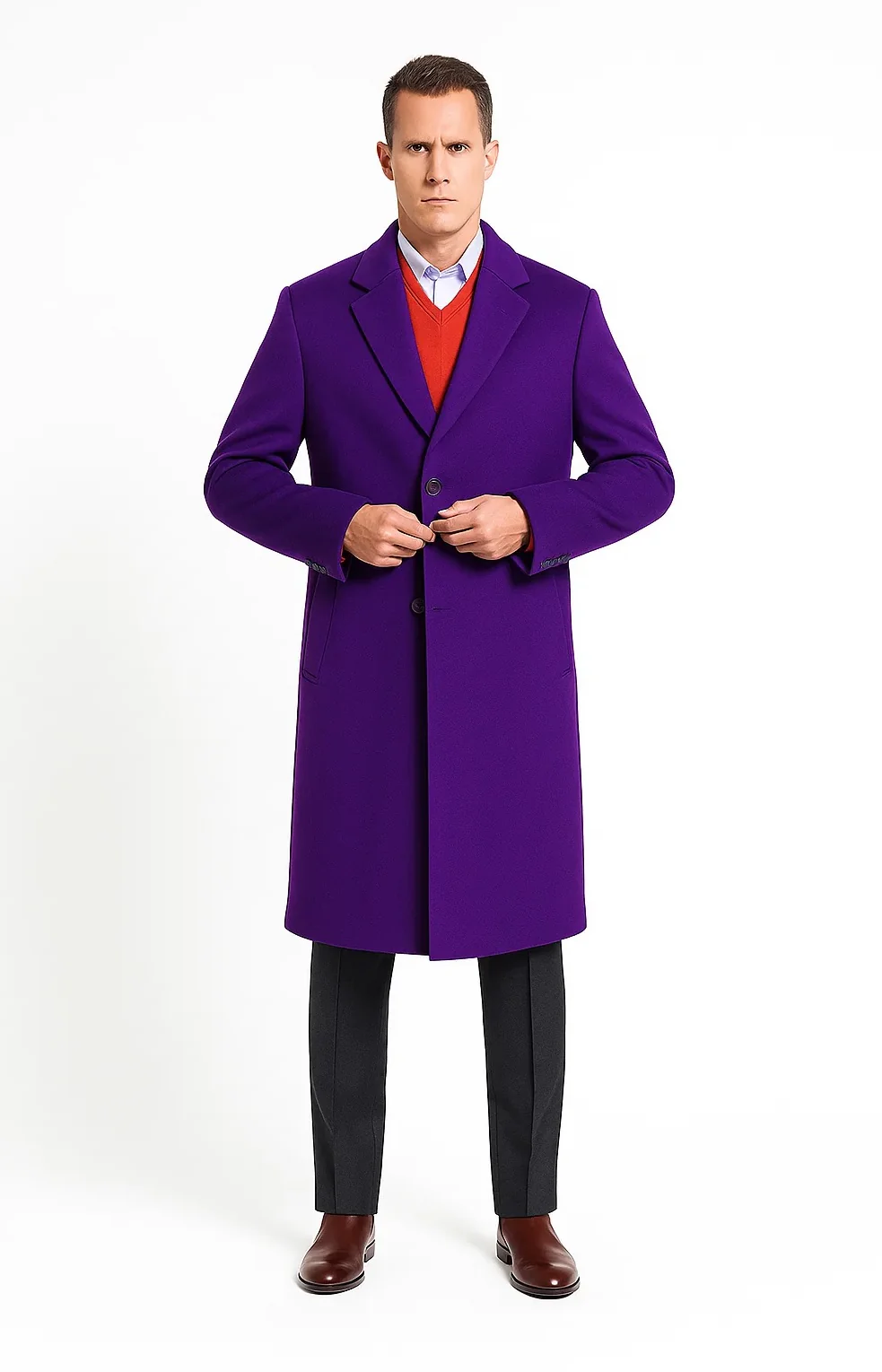 Heath Ledger Joker Costume Overcoat For Men - Image 6