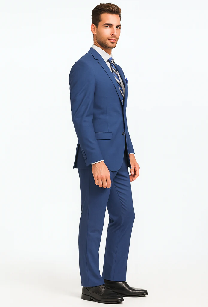 Indigo ~ Cobalt Blue ~ Teal New Blue Big and Tall Linen Suit - Image 3