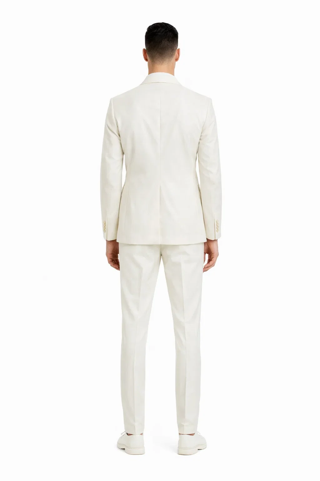 Ivory Double Breasted Linen Suit - Cream Color Summer Suit - Image 3