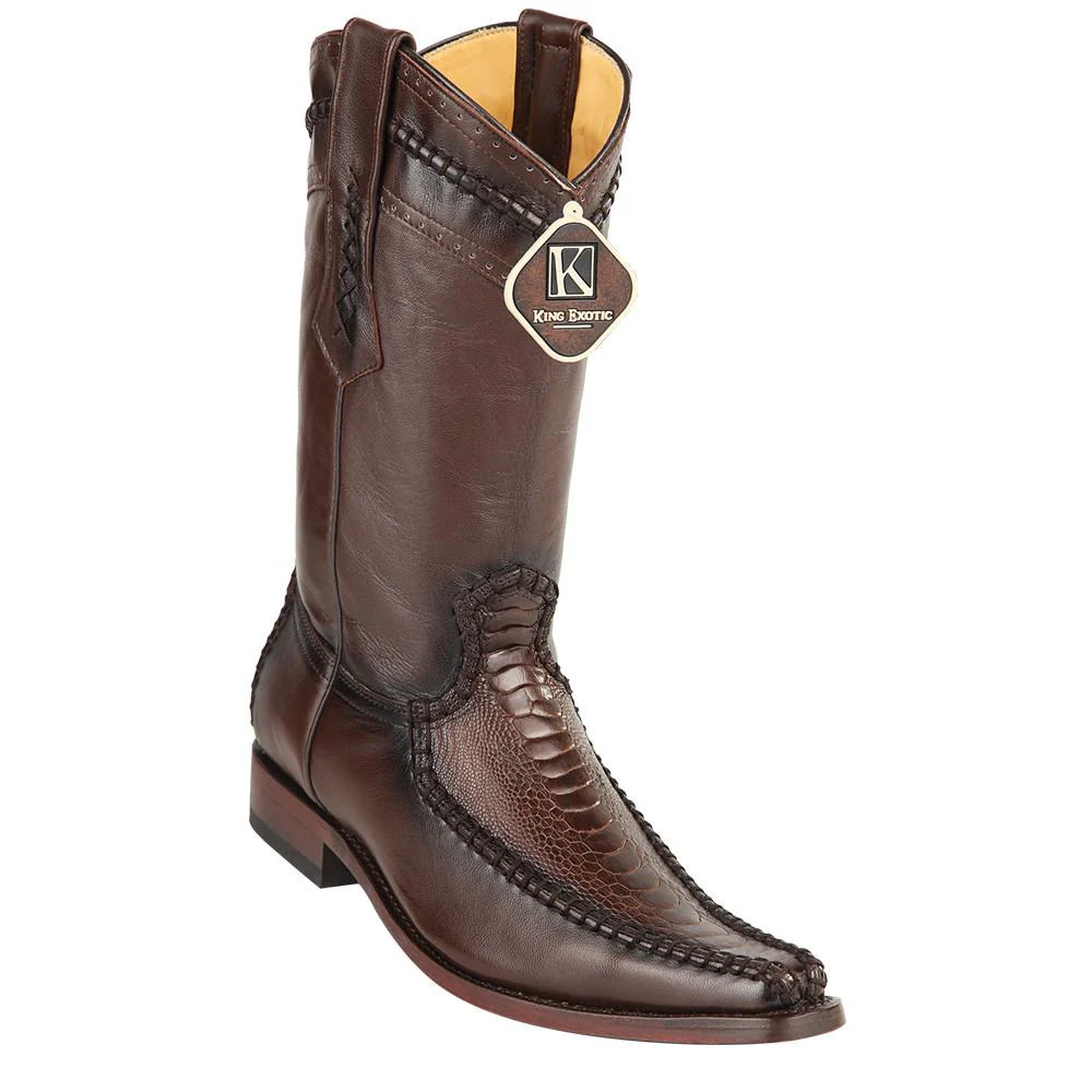 King Exotic Men's Ostrich Leg European Toe Boots - Image 2