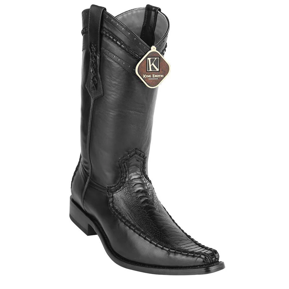 King Exotic Men's Ostrich Leg European Toe Boots - Image 3