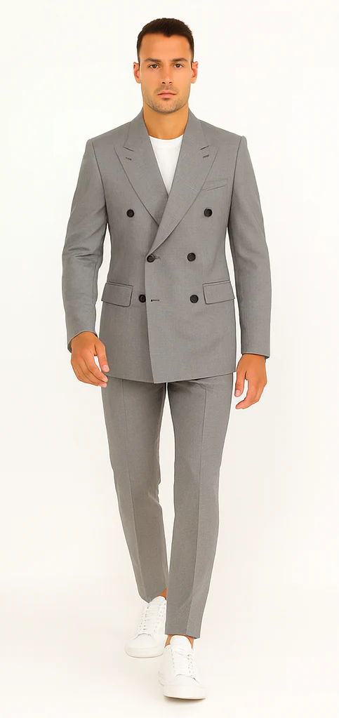 kingsman harry light grey Double Breasted suit - Image 3