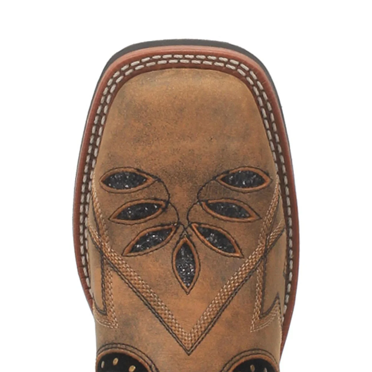 Laredo Bouquet Honey Leather Square Toe Women Boots - Image 5