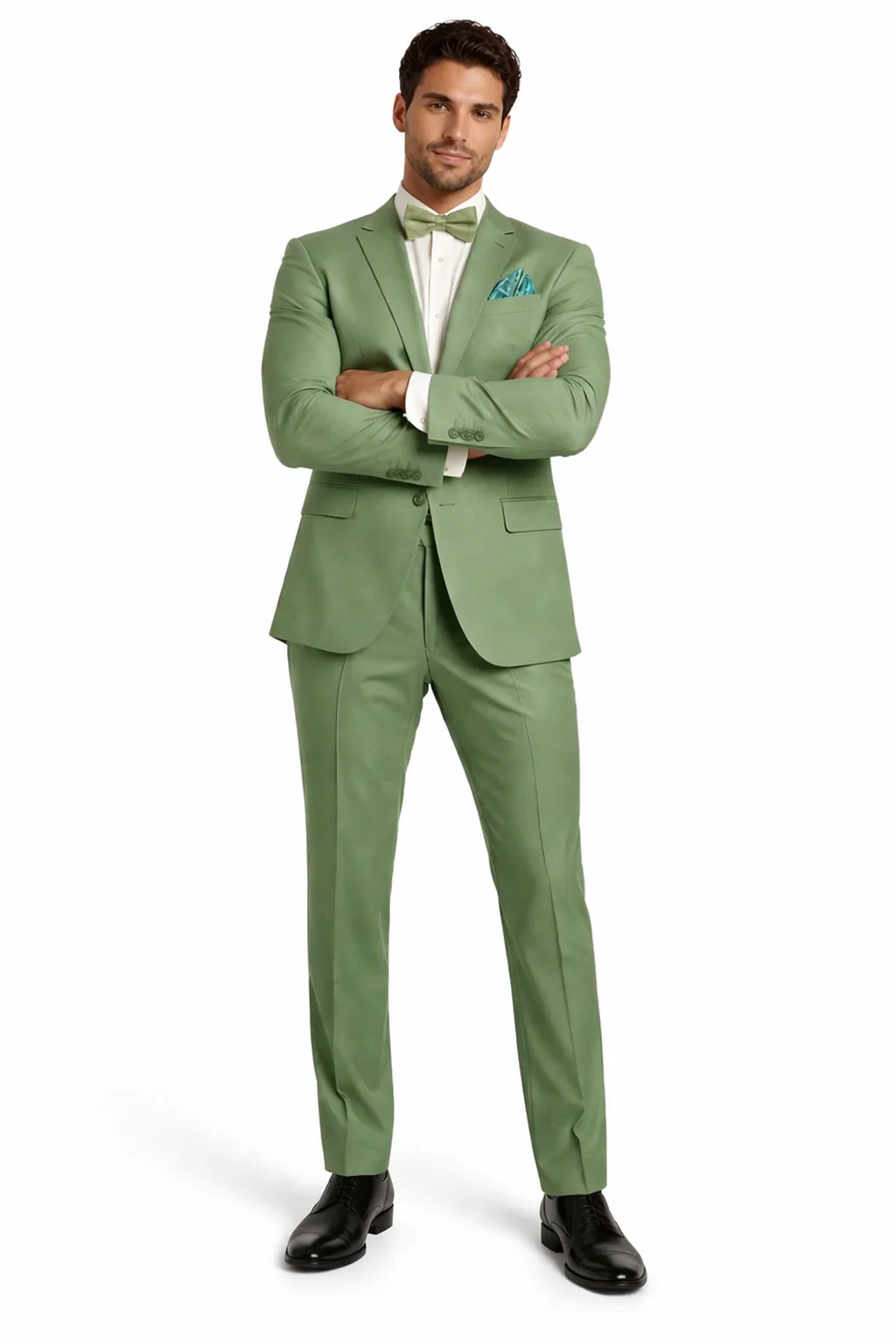 Light Green Tuxedo Suit for Men – Satin Lapel Wedding and Prom Suit in Color Sage Green Tuxedo - Image 5
