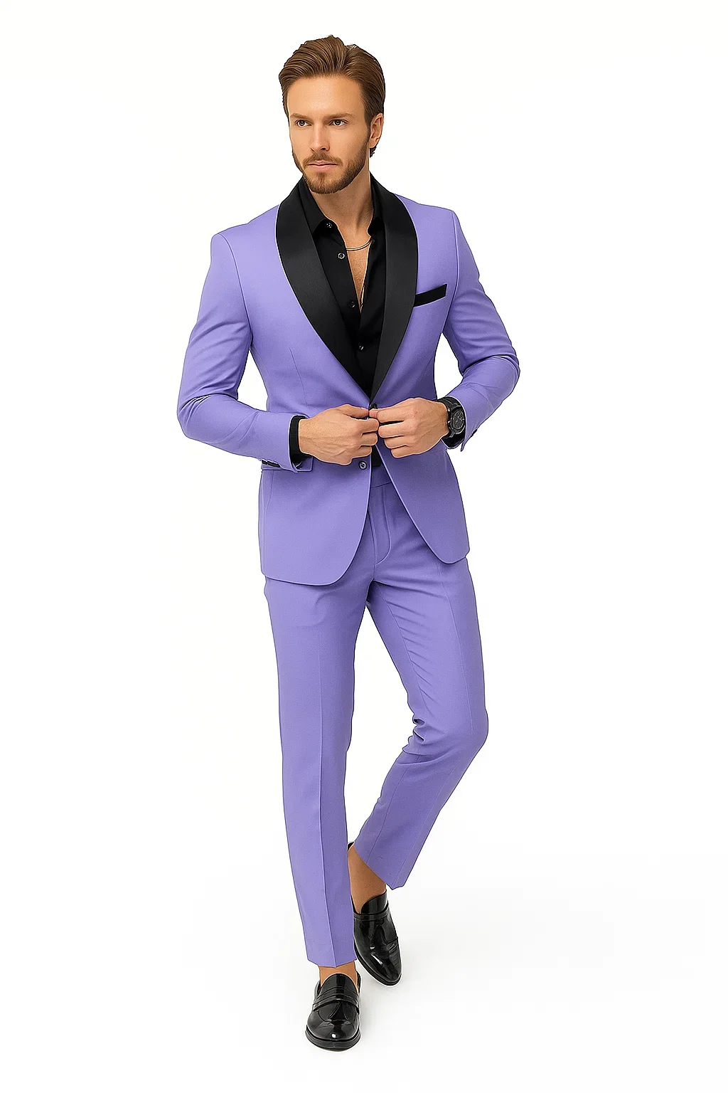 Lilac Prom Tuxedo - Wedding Suit - Groom Tuxedo Suit - Image 3