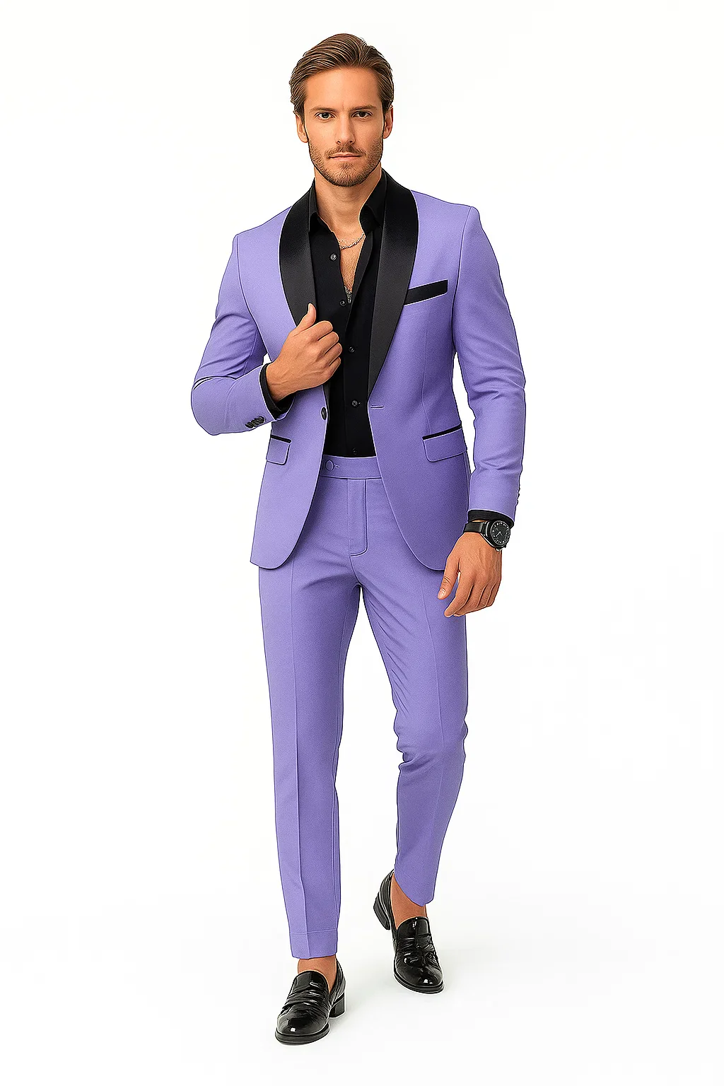 Lilac Prom Tuxedo - Wedding Suit - Groom Tuxedo Suit - Image 4