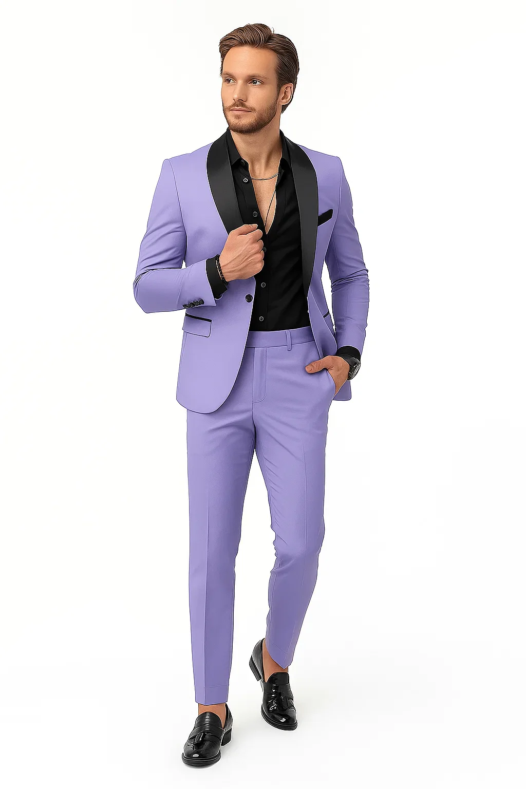 Lilac Prom Tuxedo - Wedding Suit - Groom Tuxedo Suit - Image 6