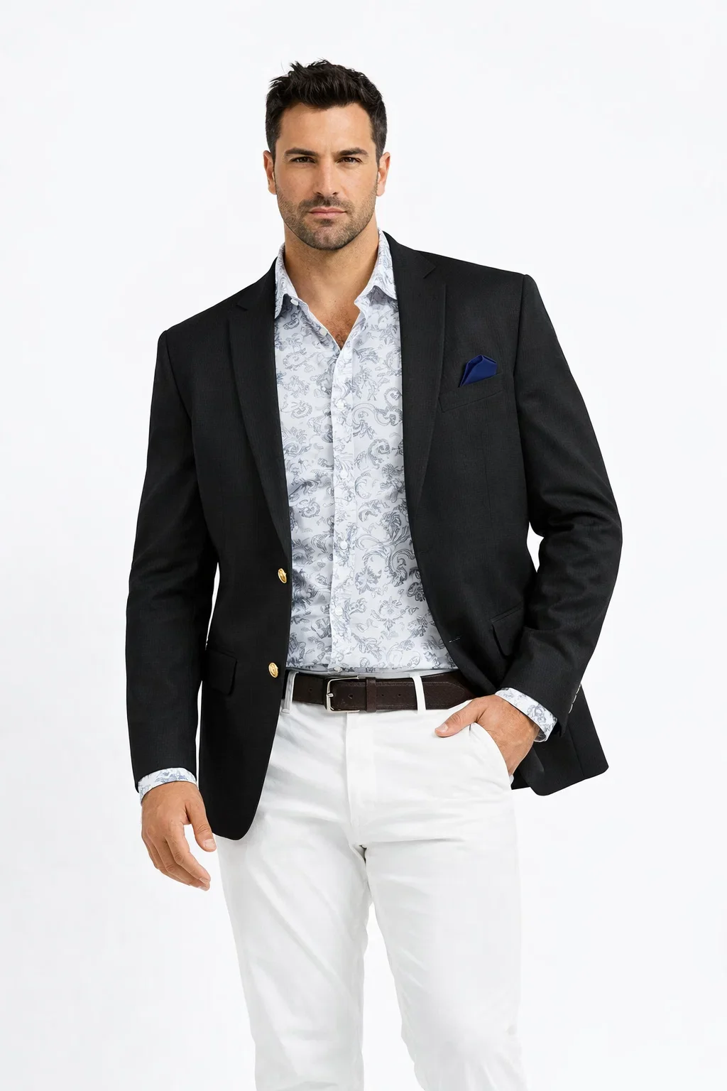Linen Blazer - Black Linen Sportcoat - Image 3