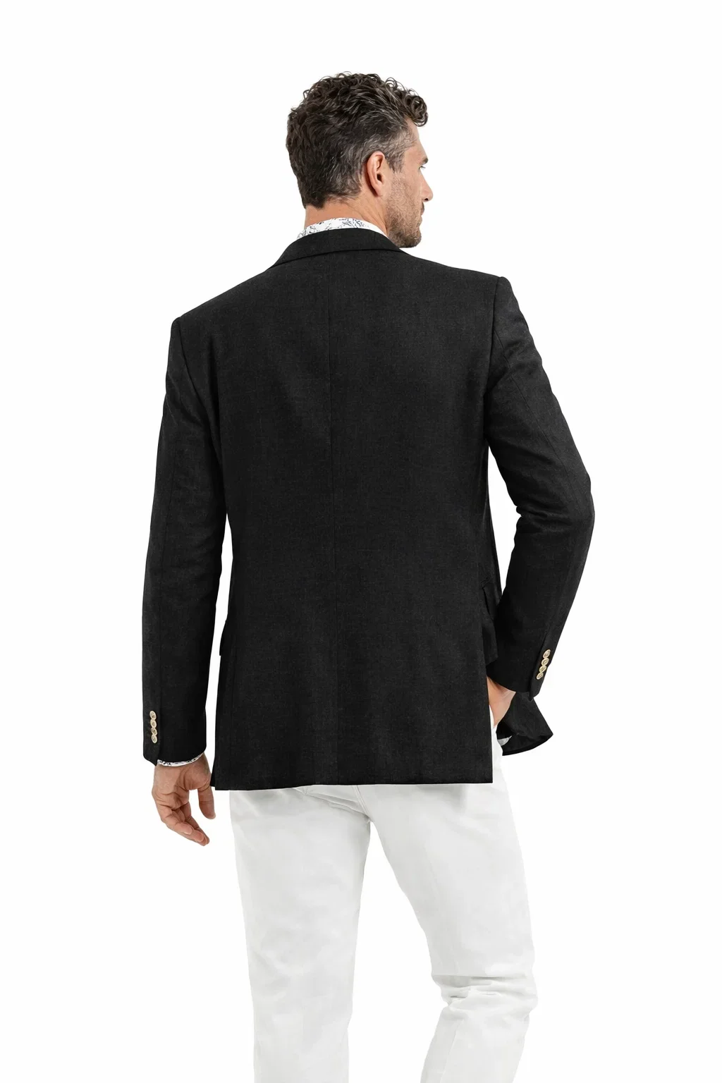 Linen Blazer - Black Linen Sportcoat - Image 5