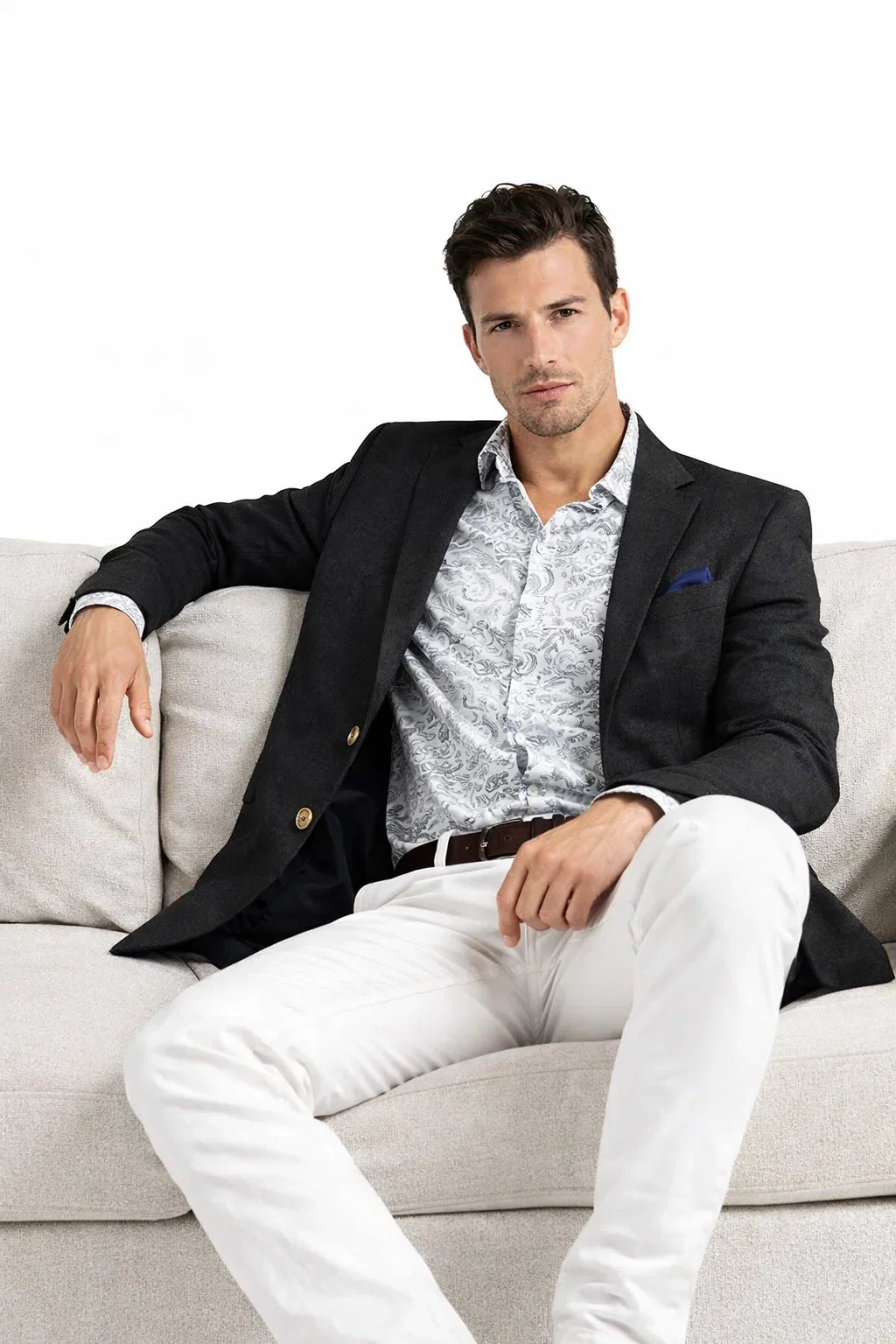 Linen Blazer - Black Linen Sportcoat - Image 8