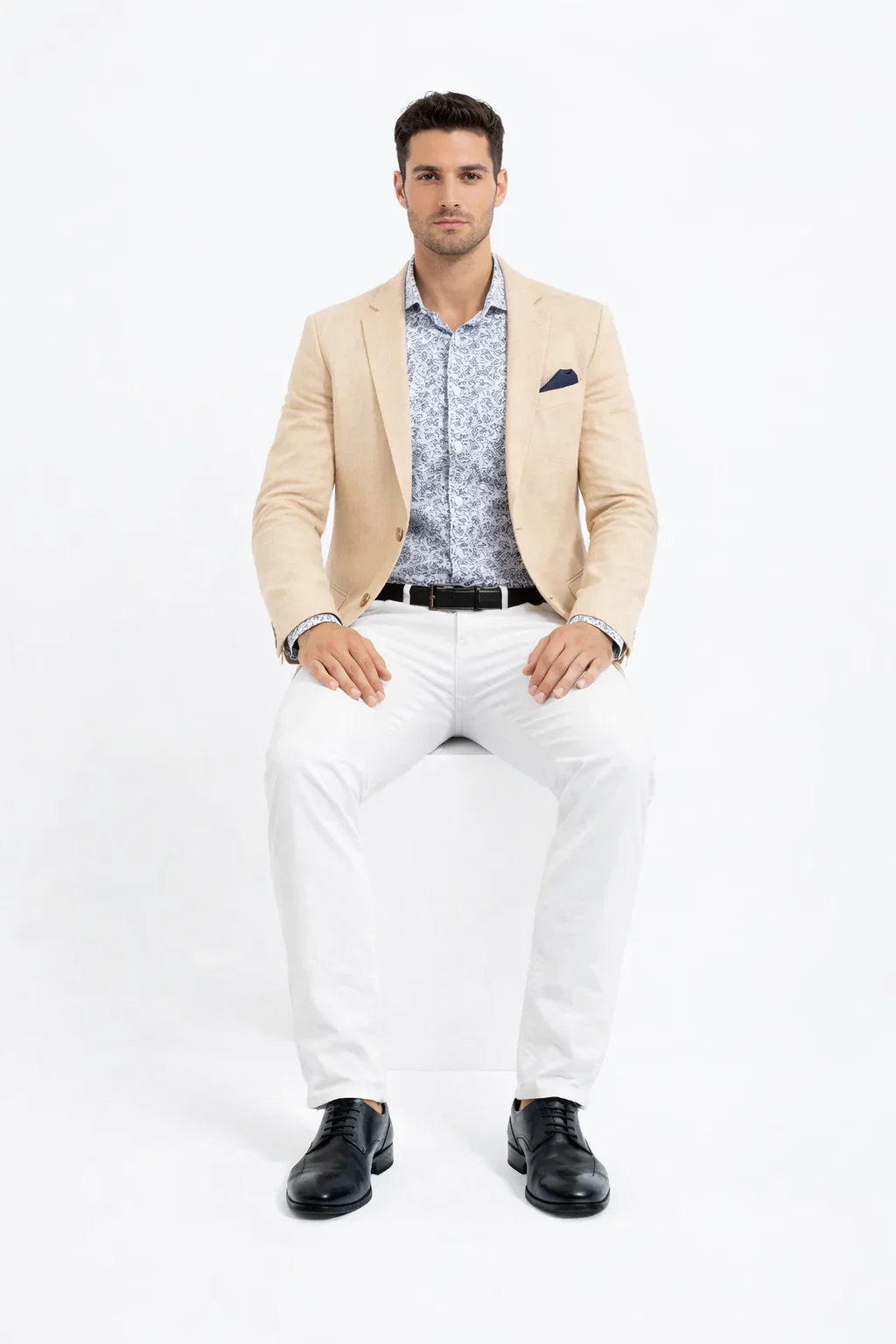 Linen Blazer - Champagne Linen Sportcoat - Image 4