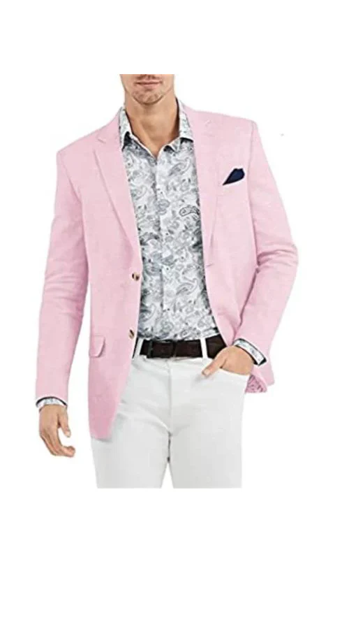 Linen Blazer - Pink Linen Sportcoat - Image 10