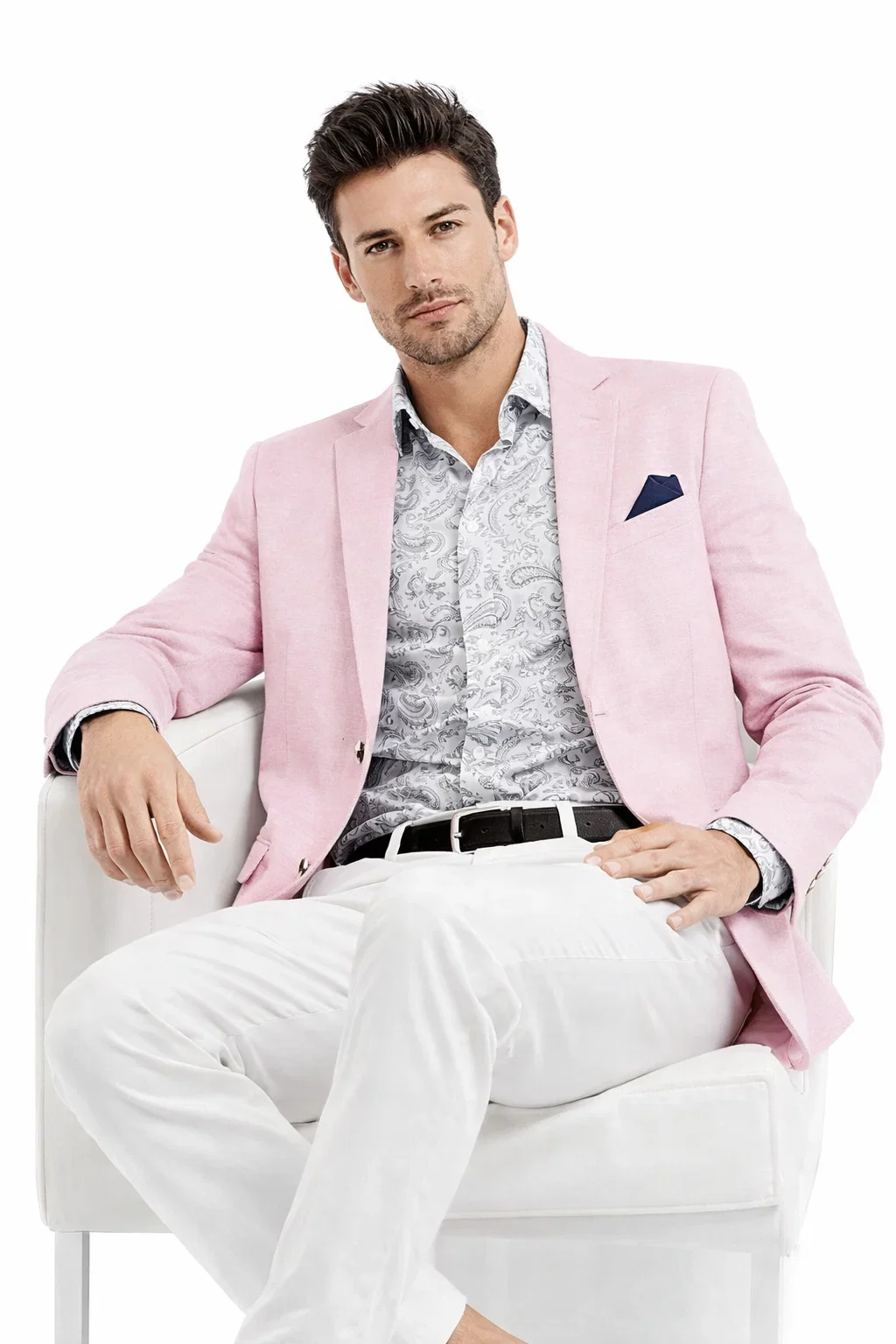 Linen Blazer - Pink Linen Sportcoat - Image 2