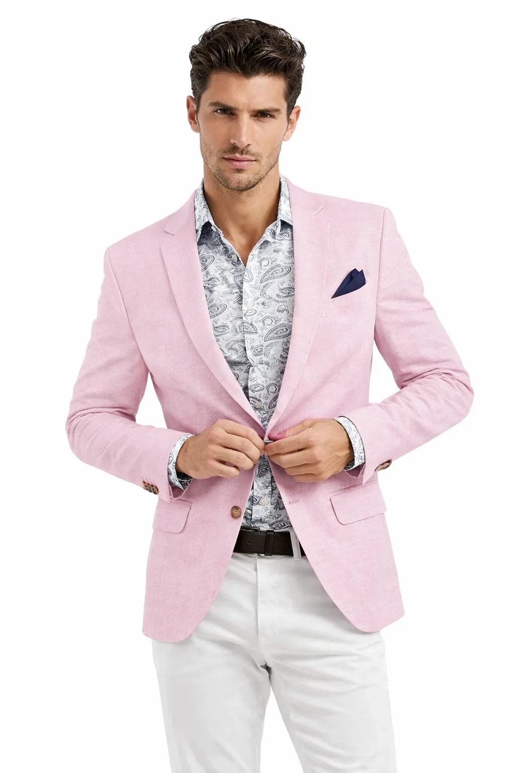 Linen Blazer - Pink Linen Sportcoat - Image 3