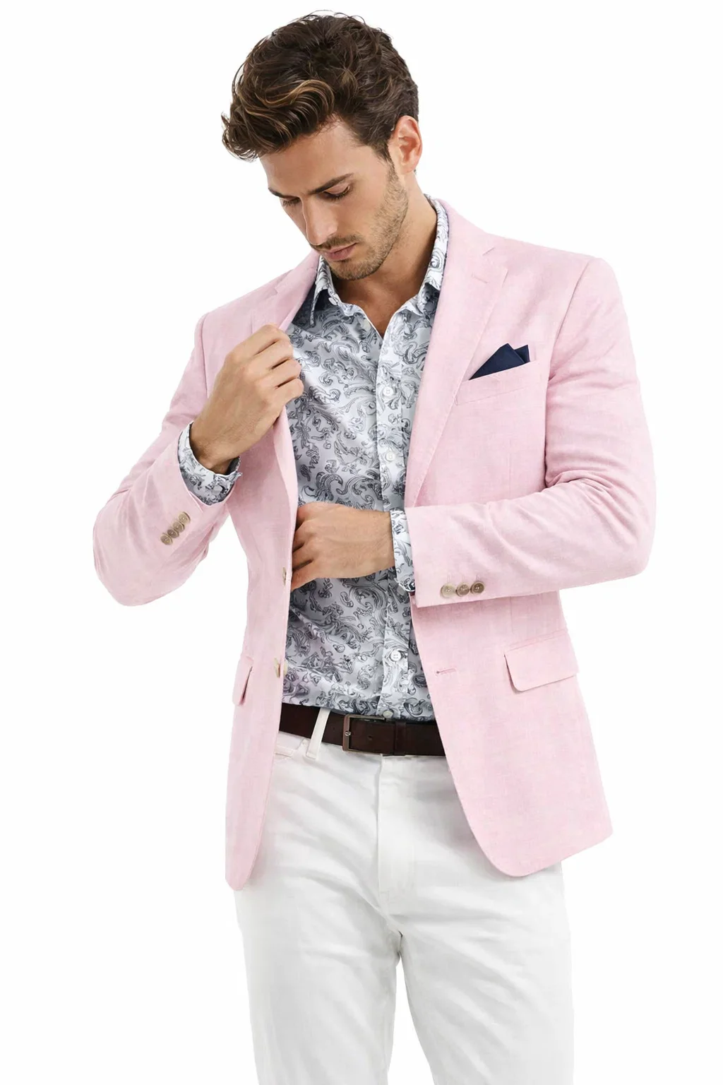 Linen Blazer - Pink Linen Sportcoat - Image 4