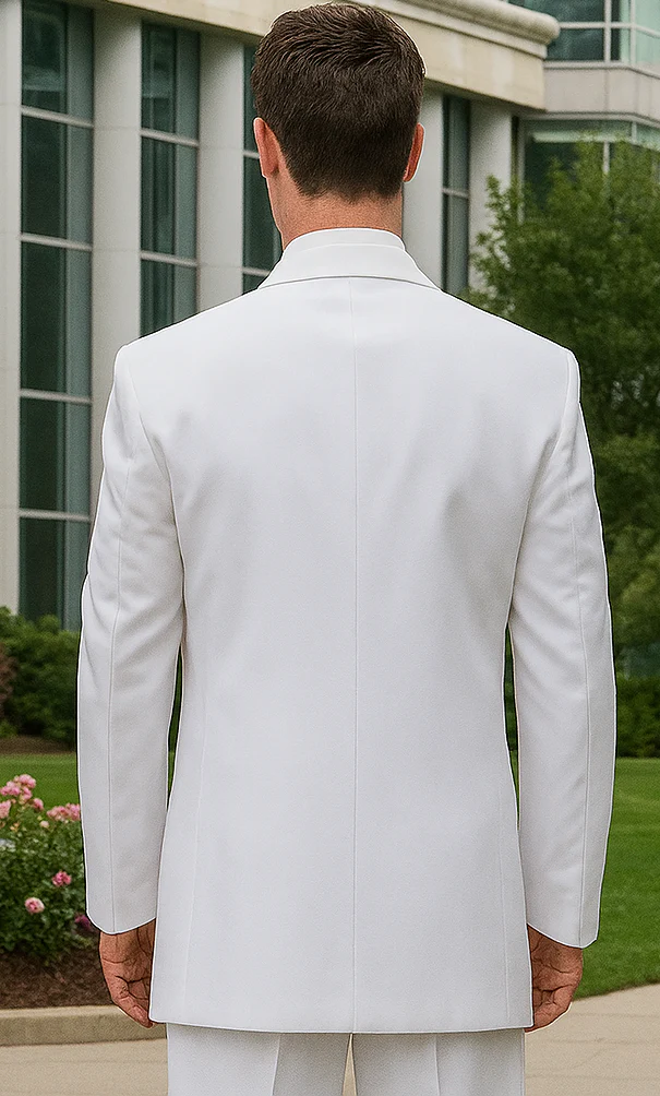 Longer Coat 4 Button White Notch Tuxedo -38\ 4 Button \Long Coat Tuxedo\ - Image 3