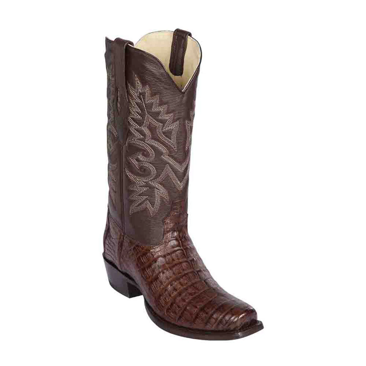 Los Altos Belly 7 Toe Brown Caiman Boots by Alligator Warehouse