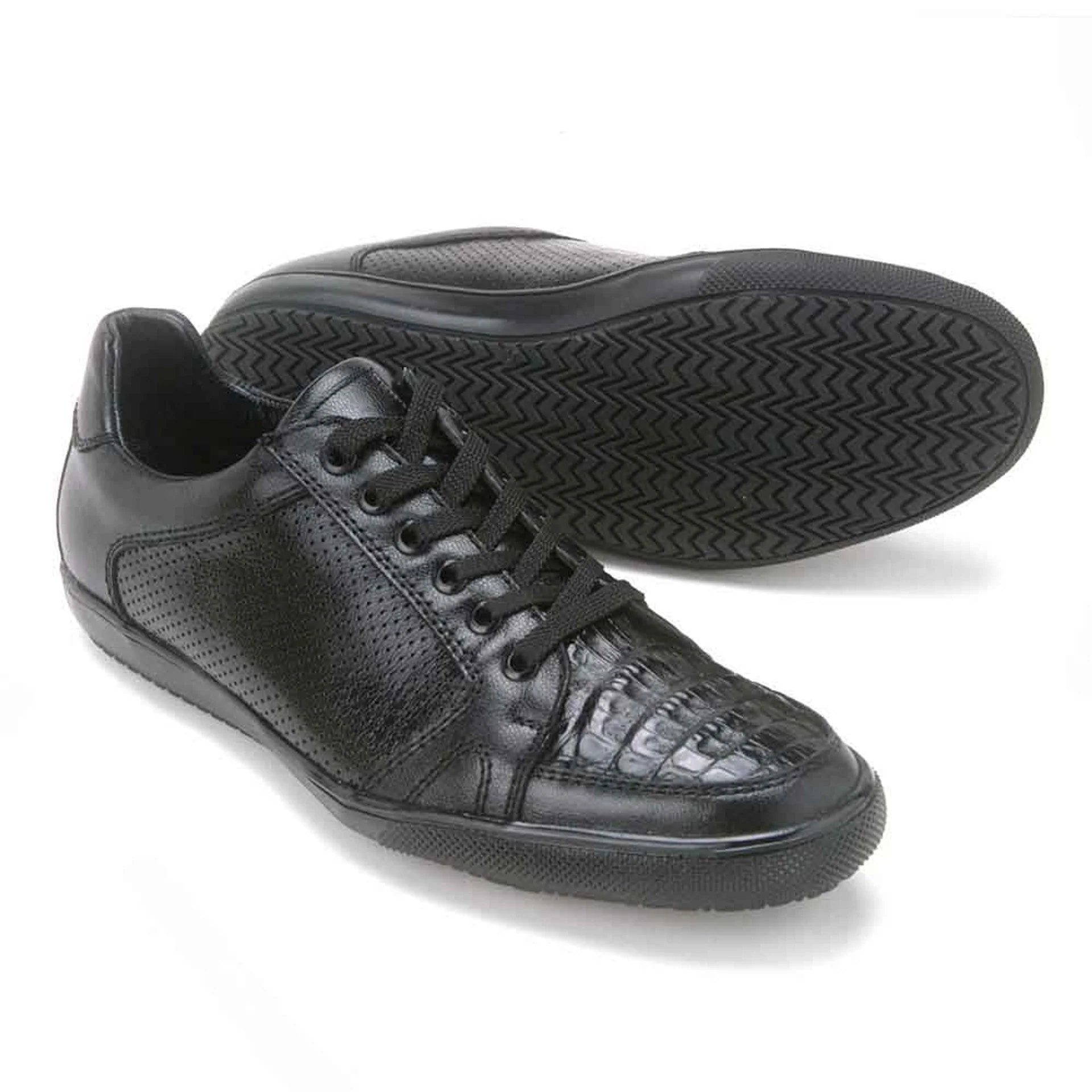 Los Altos Black Caiman Belly Casual Shoes - Image 4