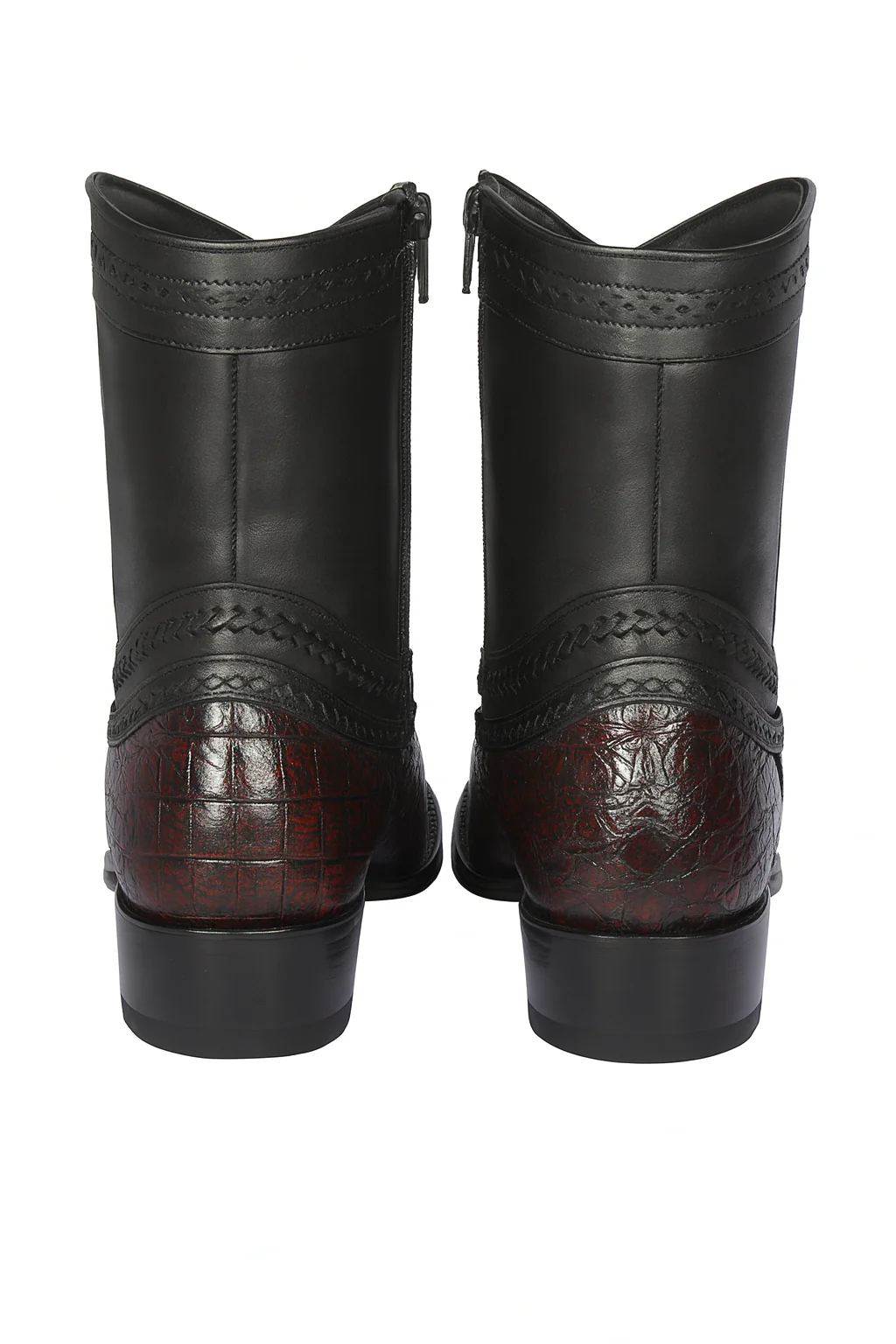 Los Altos Black Cherry Caiman Tail Low Shaft European Square Toe Men’s Boot - Image 3