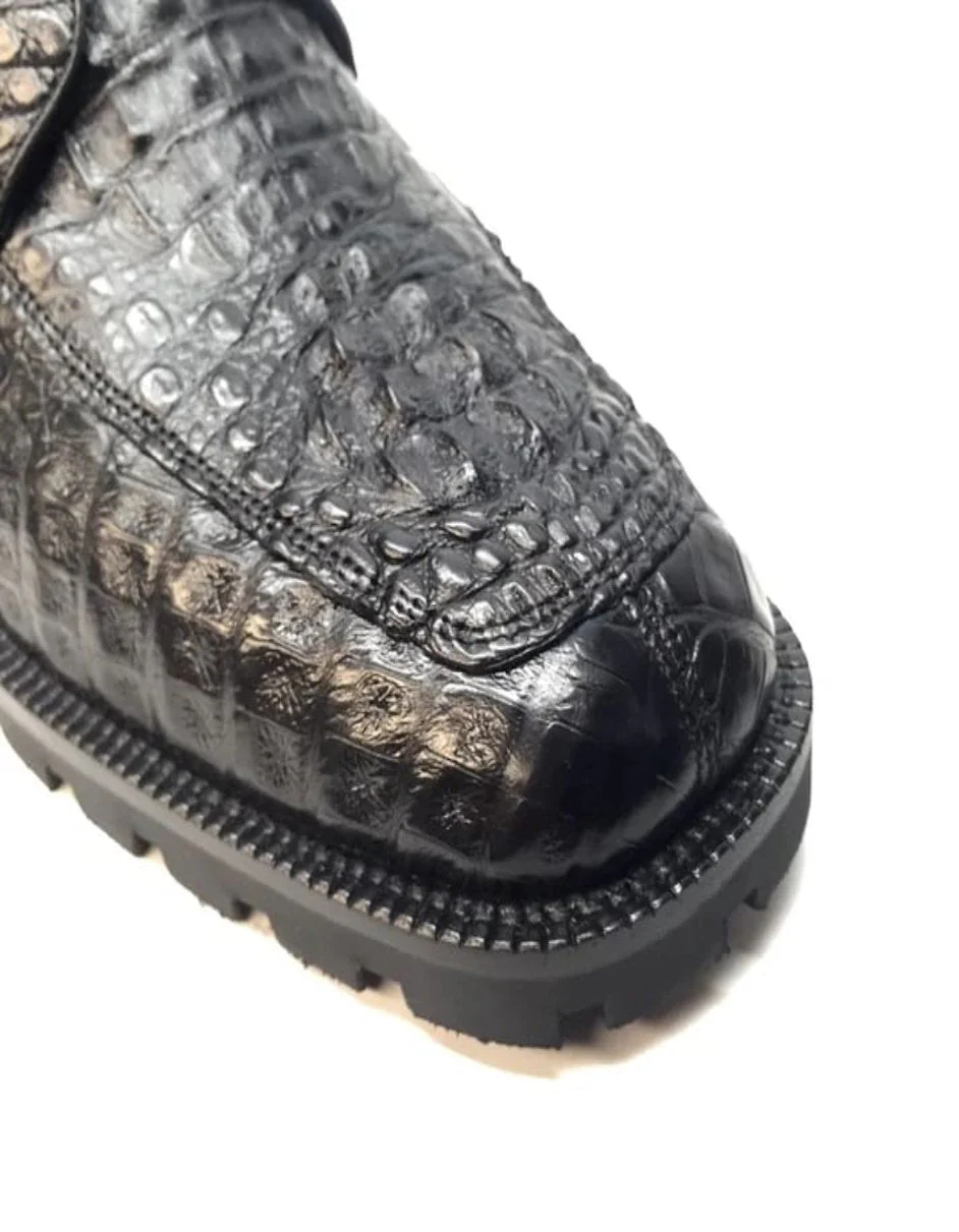 Los Altos Black Hornback Crocodile Ankle Boots – Alligator Warehouse - Image 2