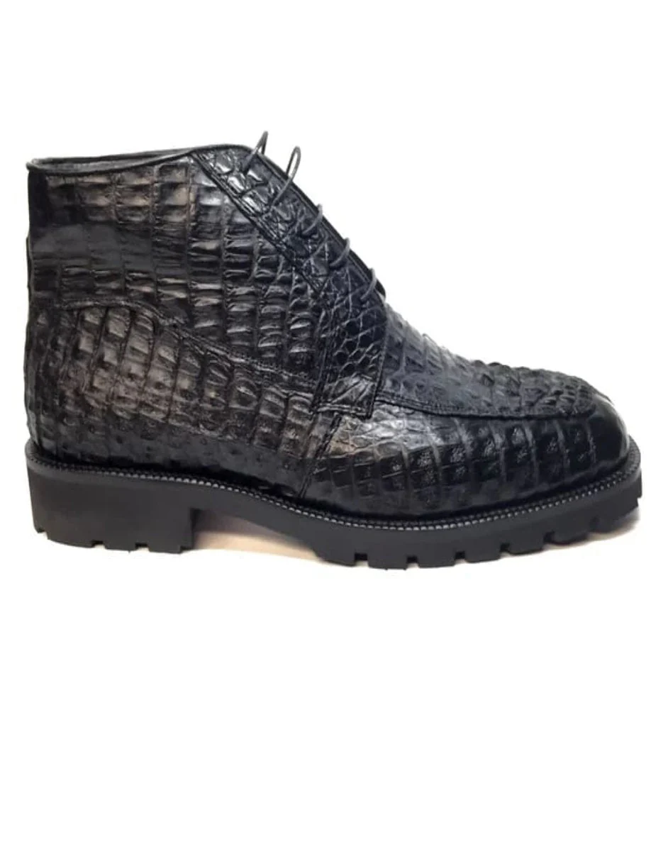 Los Altos Black Hornback Crocodile Ankle Boots – Alligator Warehouse - Image 3