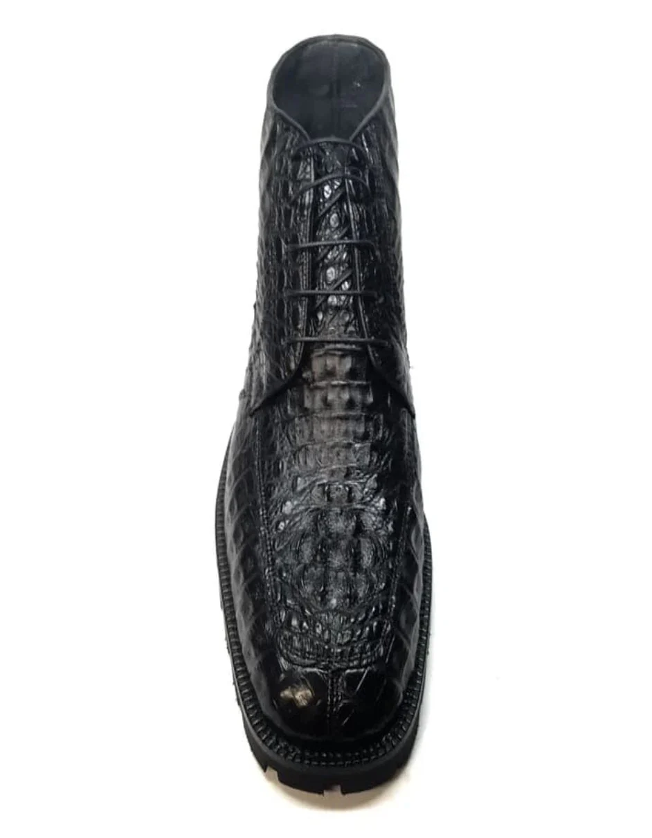 Los Altos Black Hornback Crocodile Ankle Boots – Alligator Warehouse - Image 4