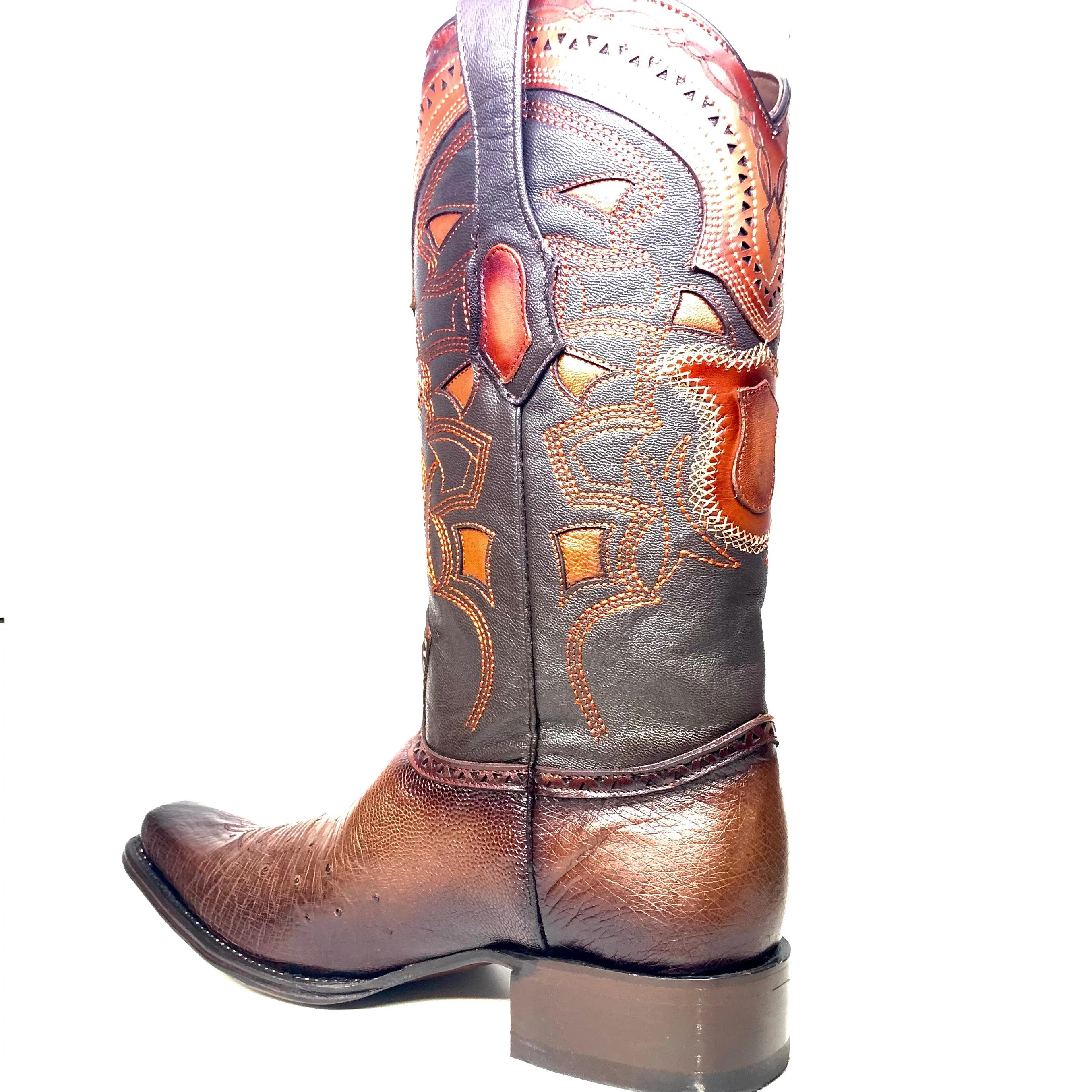 Los Altos Boots Brown Ostrich Quill Cowboy Boots - Image 3