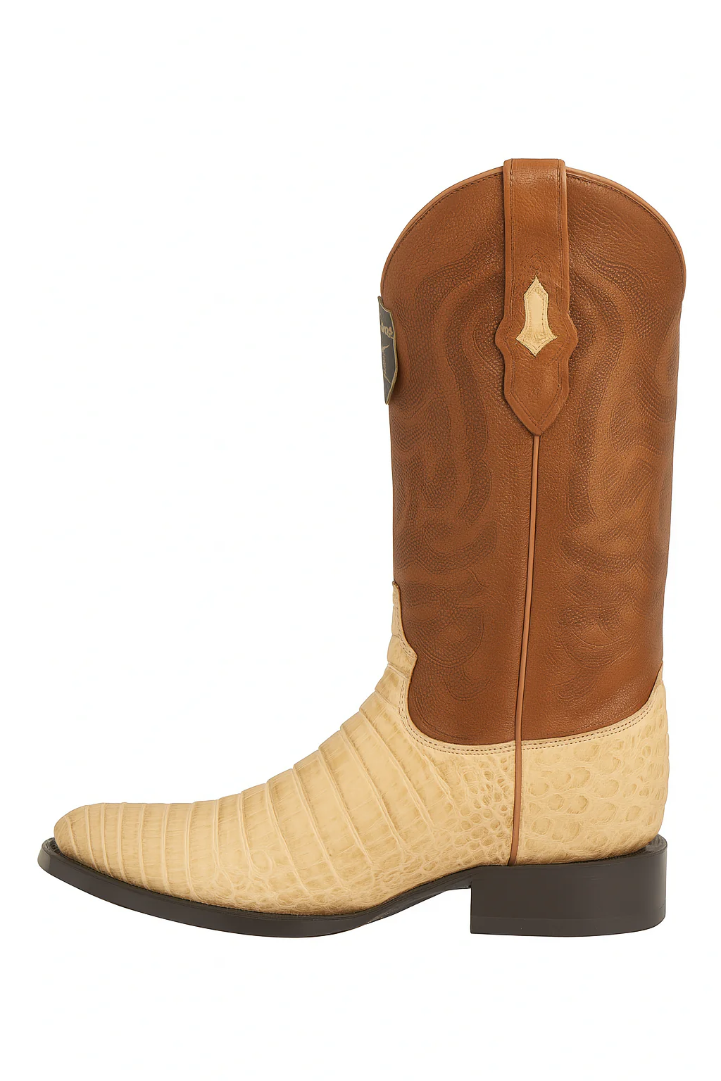 Los Altos Boots Honey Caiman Belly Cognac Cowboy Boots J-Toe - Image 2