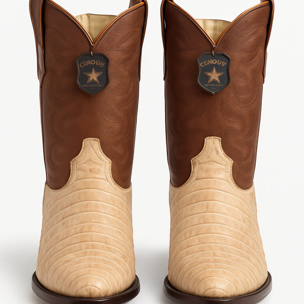Los Altos Boots Honey Caiman Belly Cognac Cowboy Boots J-Toe - Image 5