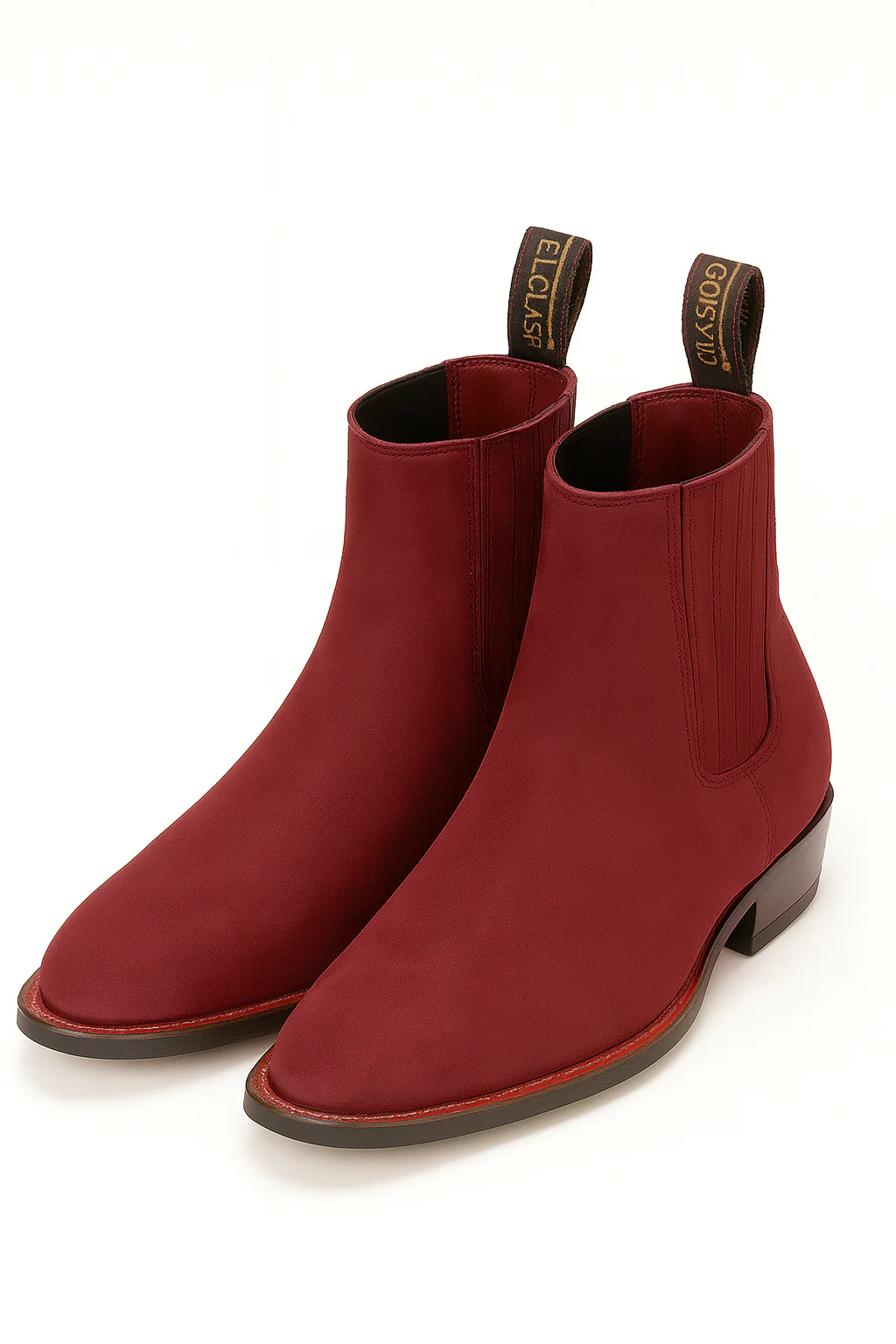 Los Altos Boots Men's Chelsea Charro Napa Leather/Suede Short Rubber Sole Natural Edge Boot ~ Botines Para Hombre Ankle Dress Style For Man - Image 3