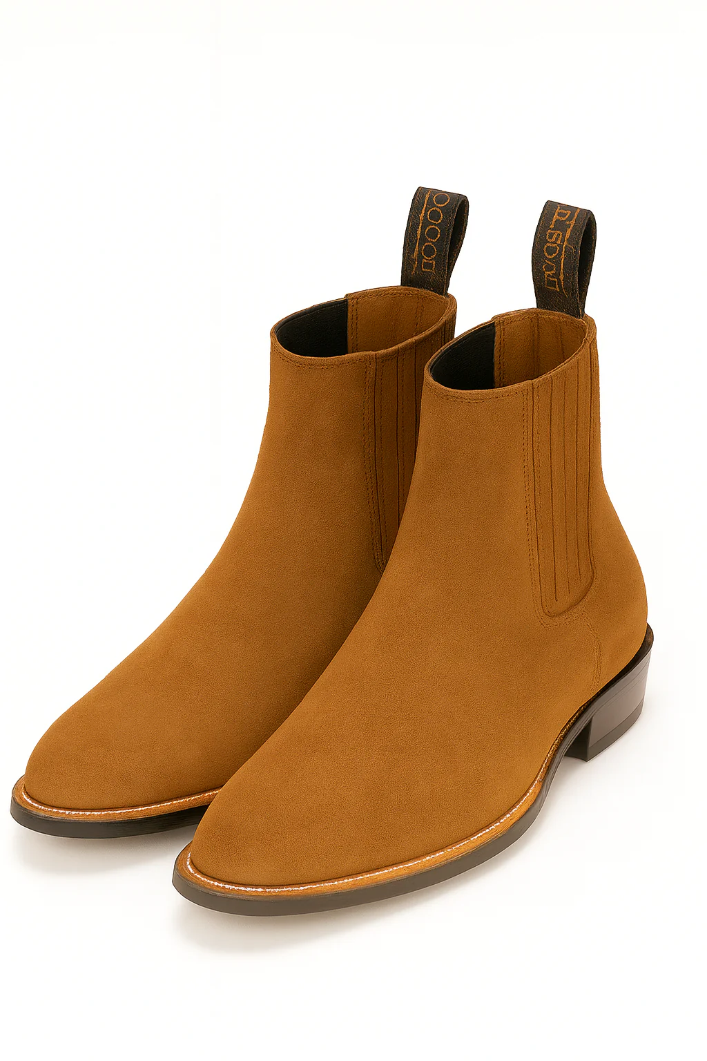Los Altos Boots Men's Chelsea Charro Napa Leather/Suede Short Rubber Sole Natural Edge Boot ~ Botines Para Hombre Ankle Dress Style For Man - Image 7