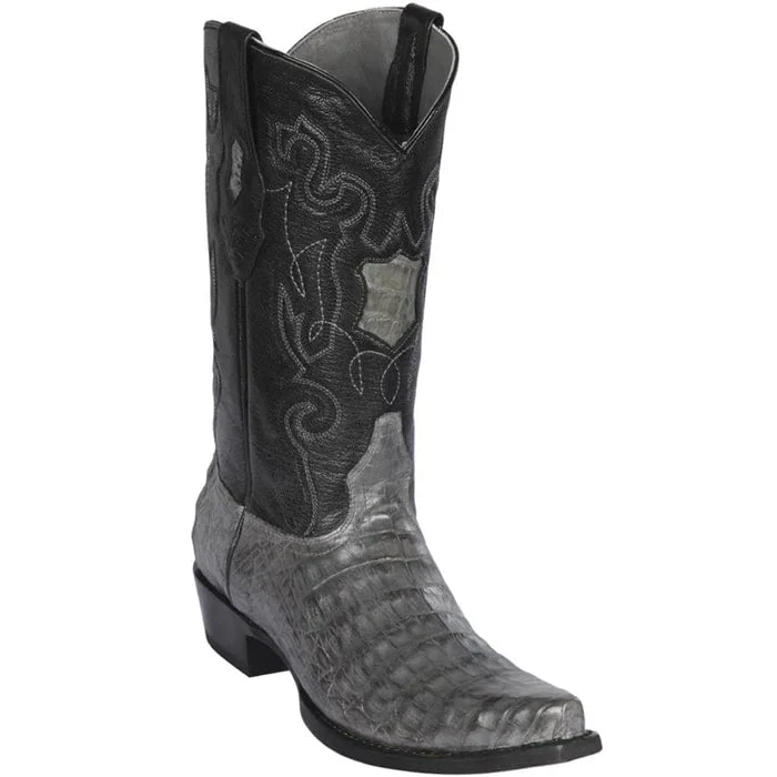 Los Altos Boots - Mens Dress Cowboy Boot - Low Priced Grey Caiman Cowboy Boots - in Grey
