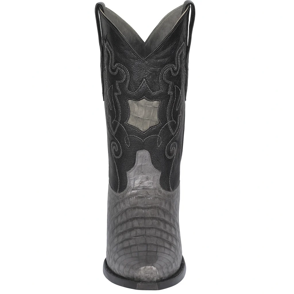 Los Altos Boots - Mens Dress Cowboy Boot - Low Priced Grey Caiman Cowboy Boots - in Grey - Image 2